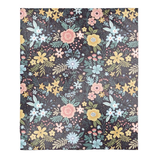 Michaels, Bright Floral Pattern Fleece Blanket – Category: Pillows, Throws, Table Linens, & Runners